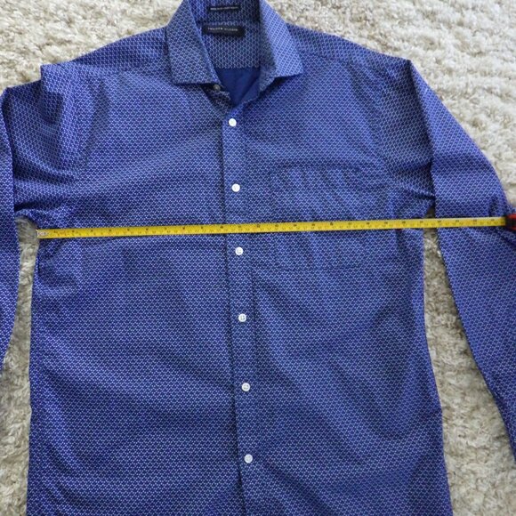Tommy Hilfiger Men's Long Sleeve Button Down Dress Shirt Size Medium Blue Leafy - Picture 8 of 9